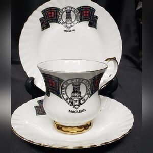 Elizabethan Fine Bone China Clan Maclean Tartan Luncheon Set